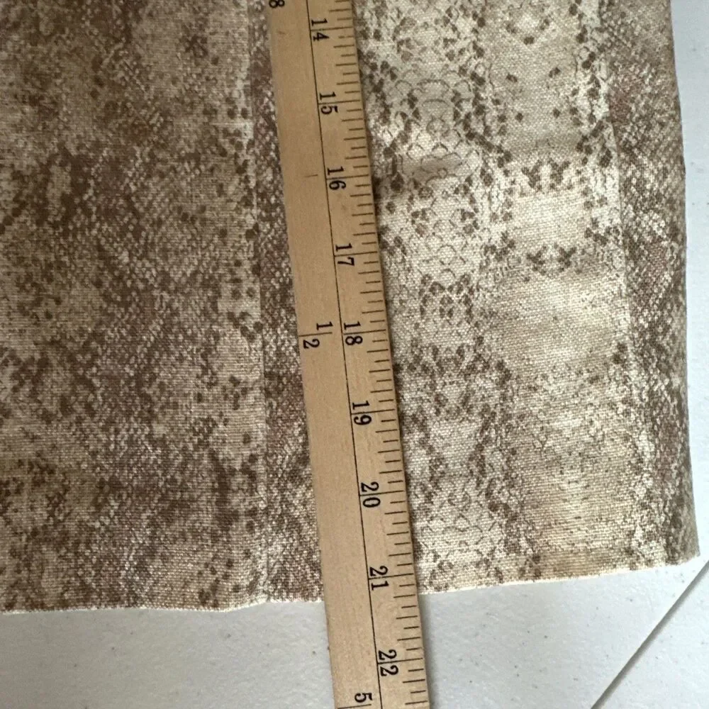 Worth Skirt 0 XS 100% Linen Neutral Animal Snake Print Tan Ivory A-Line Lined